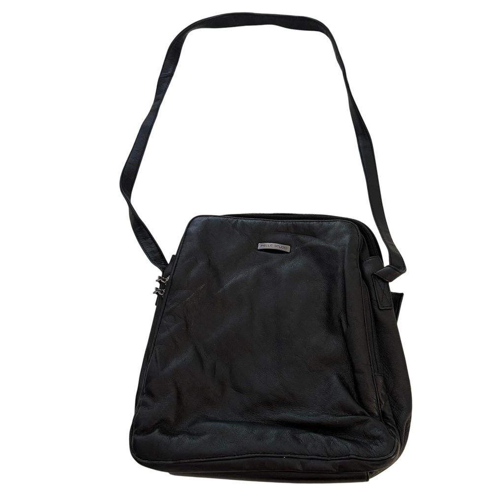 Pelle Studio/Wilson Leather Crossbody Bag Black Leather Travel Vintage 80s